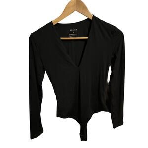 Black V neck bodysuit